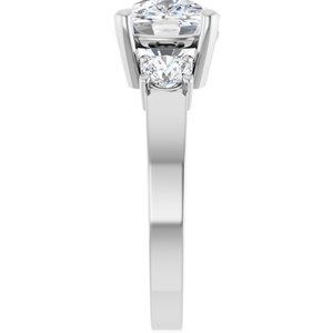 14K X1 White Gold 10x8 mm Elongated Cushion Ring Mounting – image 7