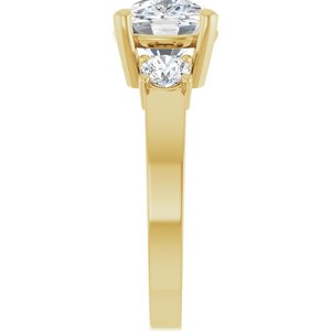 14K Yellow Gold 10x8 mm Elongated Cushion Ring Mounting – image 7