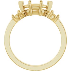 18K Yellow Gold 9.5x5 mm Marquise Ring Mounting – image 4