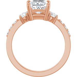 10K Rose Gold 6x6 mm Square Ring Mounting – image 3