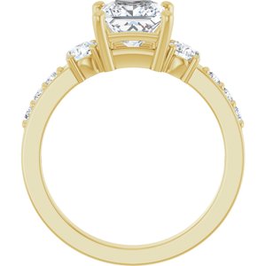 14K Yellow Gold 6x6 mm Square Ring Mounting – image 3