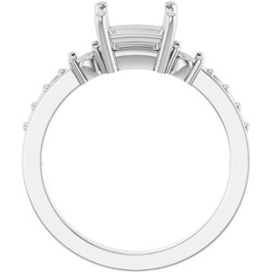 Sterling Silver 6x6 mm Square Ring Mounting – image 4