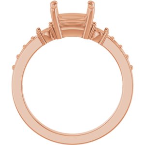 14K Rose Gold 6x6 mm Square Ring Mounting – image 4