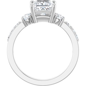 Sterling Silver 6x6 mm Square Ring Mounting – image 3