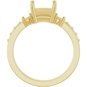 18K Yellow Gold 6x6 mm Square Ring Mounting – image 4