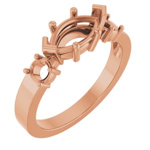 10K Rose Gold 9.5x5 mm Marquise Ring Mounting – image 2