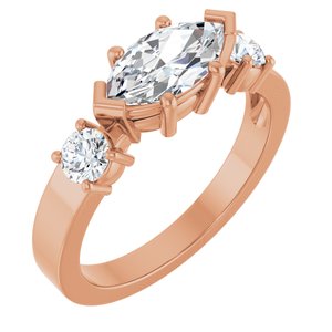 10K Rose Gold 9.5x5 mm Marquise Ring Mounting