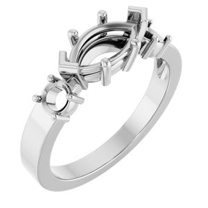 Continuum Sterling Silver 9.5x5 mm Marquise Ring Mounting – image 2