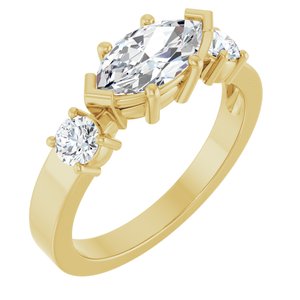 14K Yellow Gold 9.5x5 mm Marquise Ring Mounting