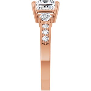 10K Rose Gold 6x6 mm Square Ring Mounting – image 7