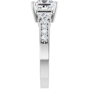 Sterling Silver 6x6 mm Square Ring Mounting – image 7