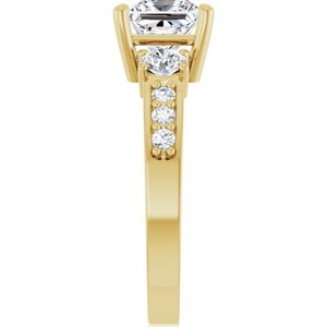 18K Yellow Gold 6x6 mm Square Ring Mounting – image 7