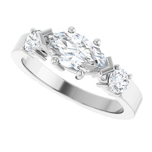 Continuum Sterling Silver 9.5x5 mm Marquise Ring Mounting – image 8
