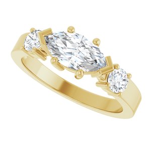 18K Yellow Gold 9.5x5 mm Marquise Ring Mounting – image 8