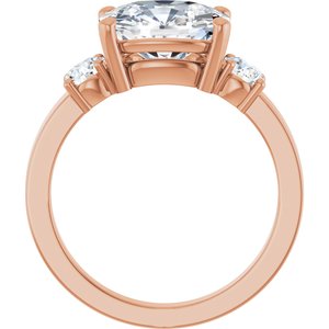 10K Rose Gold 10x8 mm Elongated Cushion Ring Mounting – image 3