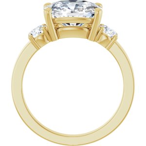 10K Yellow Gold 10x8 mm Elongated Cushion Ring Mounting – image 3