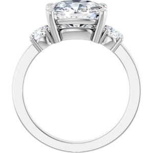 14K X1 White Gold 10x8 mm Elongated Cushion Ring Mounting – image 3