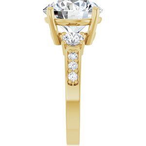 14K Yellow Gold 11 mm Round Ring Mounting – image 7