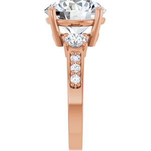 14K Rose Gold 11 mm Round Ring Mounting – image 7