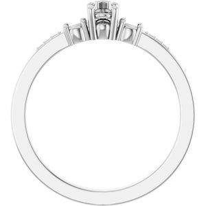 14K X1 White Gold 4.5x3 mm Pear Ring Mounting – image 4