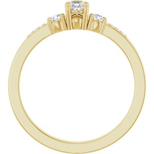 14K Yellow Gold 4.5x3 mm Pear Ring Mounting – image 3