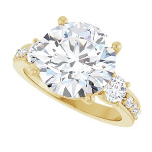 10K Yellow Gold 11 mm Round Ring Mounting – image 8