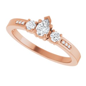 10K Rose Gold 4.5x3 mm Pear Ring Mounting – image 8