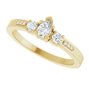 14K Yellow Gold 4.5x3 mm Pear Ring Mounting – image 8