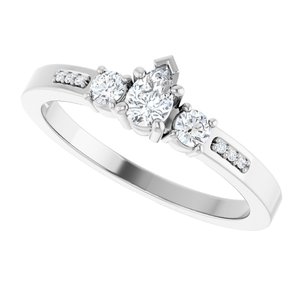 14K White Gold 4.5x3 mm Pear Ring Mounting – image 8