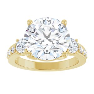 14K Yellow Gold 11 mm Round Ring Mounting – image 5