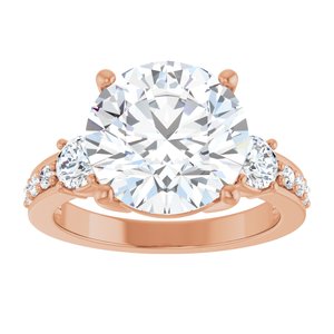 10K Rose Gold 11 mm Round Ring Mounting – image 5