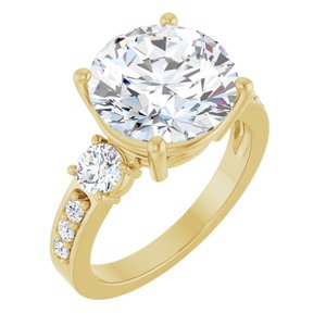 10K Yellow Gold 11 mm Round Ring Mounting