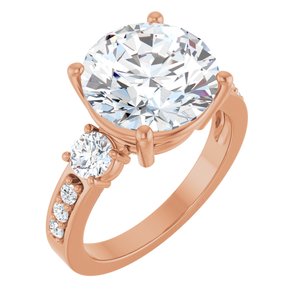 10K Rose Gold 11 mm Round Ring Mounting