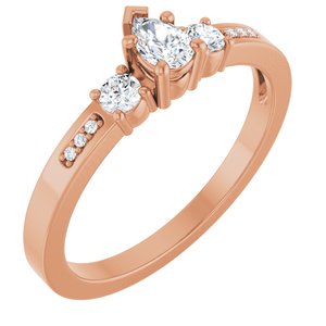 14K Rose Gold 4.5x3 mm Pear Ring Mounting