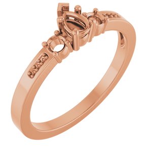 18K Rose Gold 4.5x3 mm Pear Ring Mounting – image 2