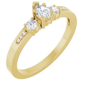 18K Yellow Gold 4.5x3 mm Pear Ring Mounting