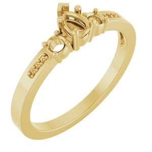14K Yellow Gold 4.5x3 mm Pear Ring Mounting – image 2