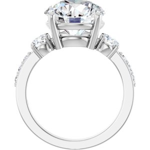 10K White Gold 11 mm Round Ring Mounting – image 3