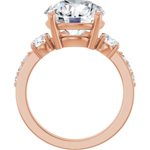 10K Rose Gold 11 mm Round Ring Mounting – image 3