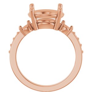 14K Rose Gold 11 mm Round Ring Mounting – image 4