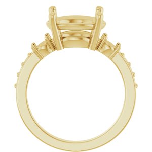 10K Yellow Gold 11 mm Round Ring Mounting – image 4