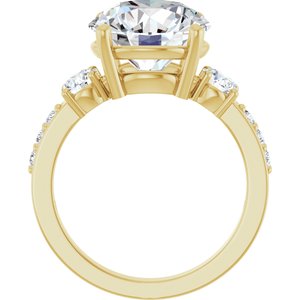 14K Yellow Gold 11 mm Round Ring Mounting – image 3
