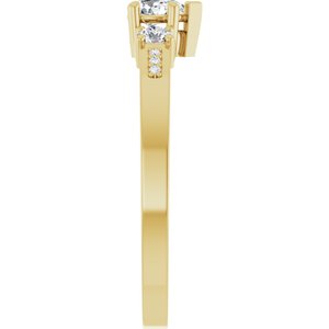 14K Yellow Gold 4.5x3 mm Pear Ring Mounting – image 7