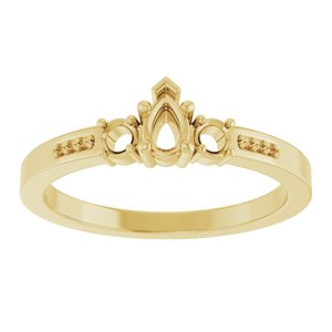 10K Yellow Gold 4.5x3 mm Pear Ring Mounting – image 6