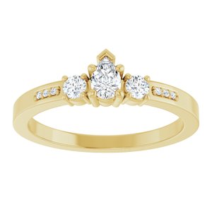 10K Yellow Gold 4.5x3 mm Pear Ring Mounting – image 5