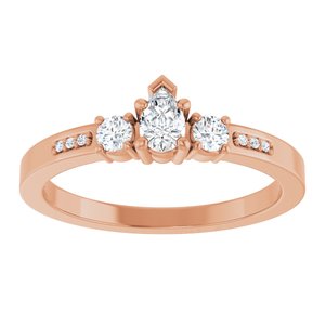 14K Rose Gold 4.5x3 mm Pear Ring Mounting – image 5