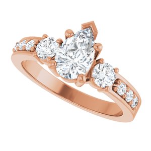 18K Rose Gold 8x5 mm Pear Ring Mounting – image 8
