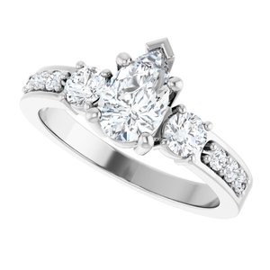 10K White Gold 8x5 mm Pear Ring Mounting – image 8