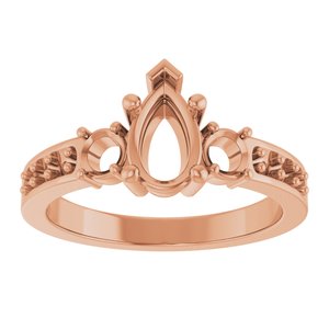 18K Rose Gold 8x5 mm Pear Ring Mounting – image 6