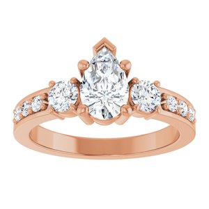 18K Rose Gold 8x5 mm Pear Ring Mounting – image 5